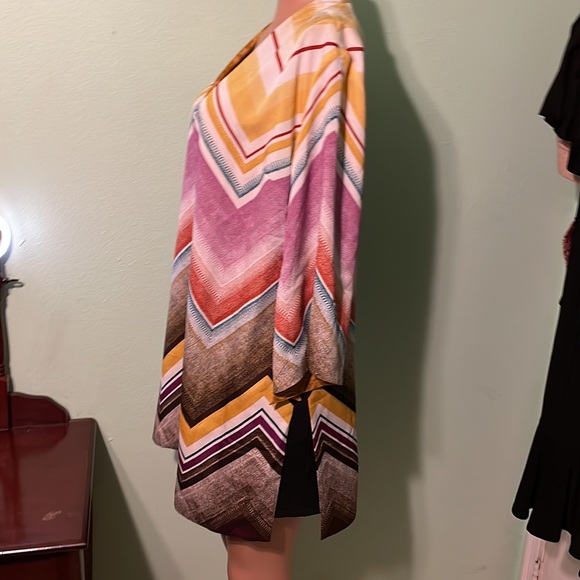 Chico’s Reversible Kimono Boho Shadows 3/4 Sleeve Jacket Multi Open Front - Picture 14 of 17